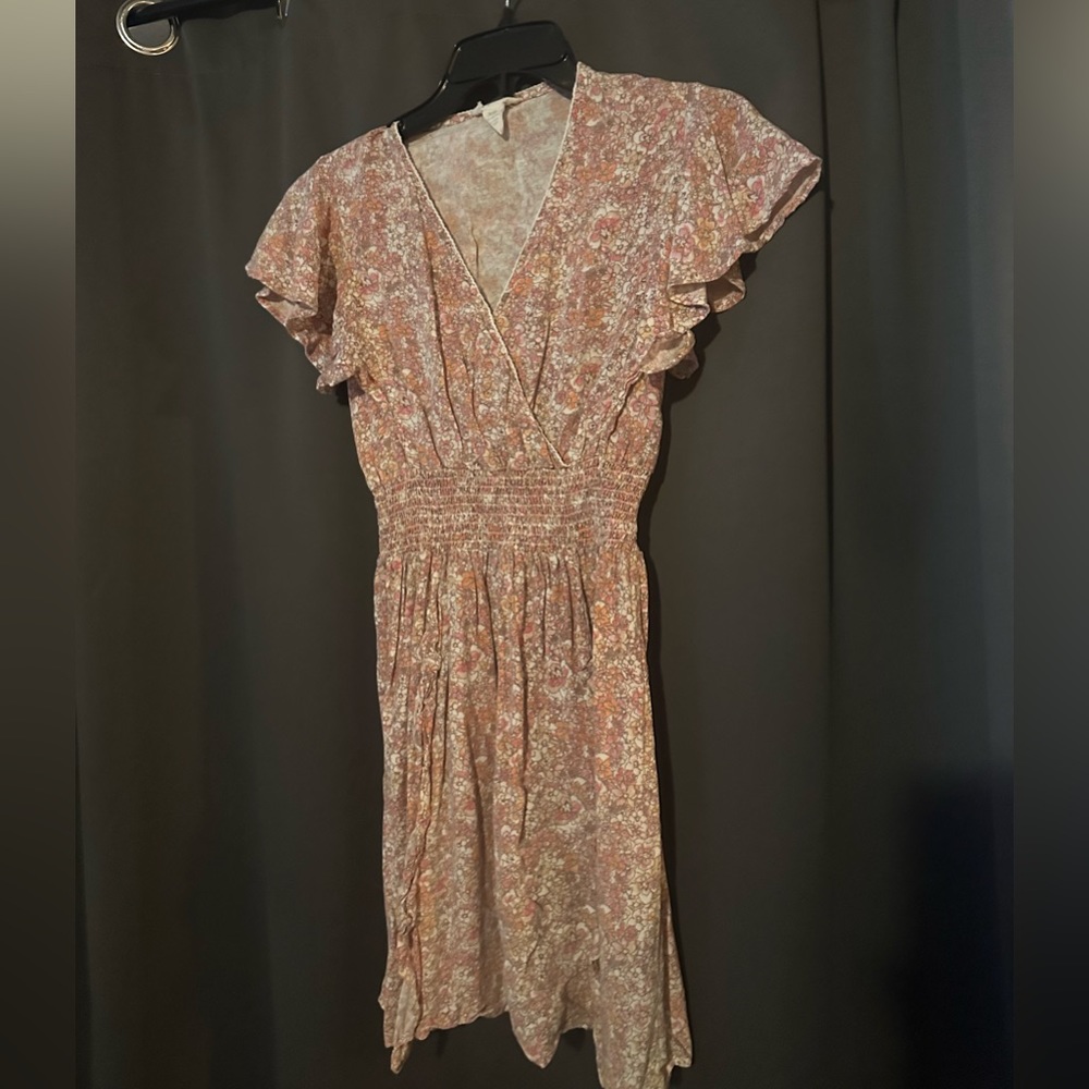 Pink floral dress, size XS